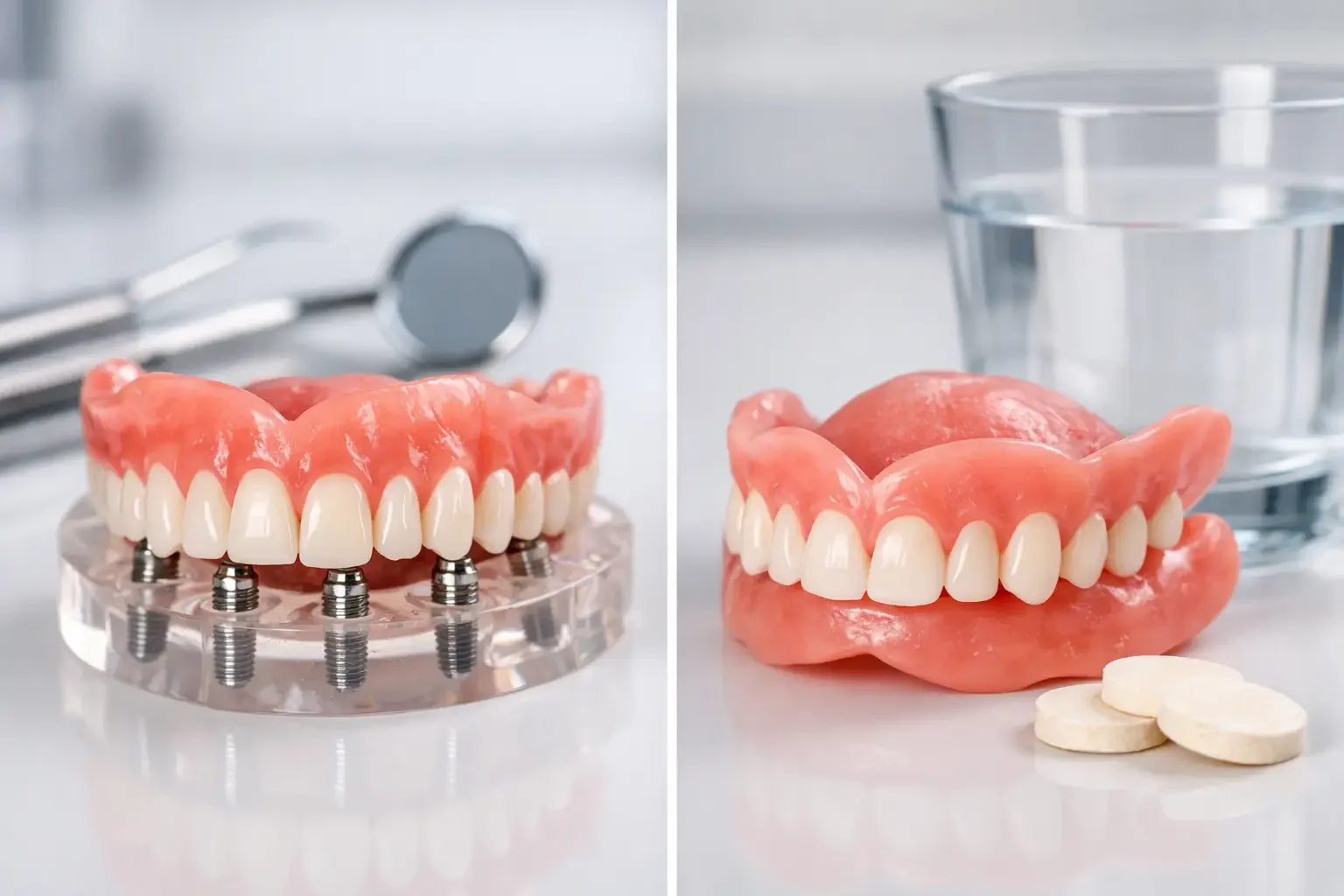 Comparación entre prótesis sobre implantes y prótesis tradicionales